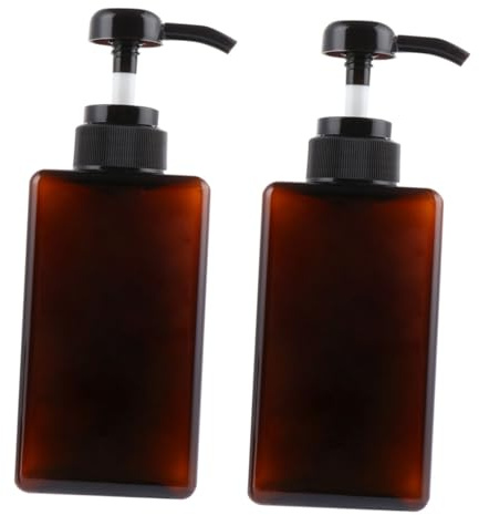 COLLBATH 2 st Påfyllningsbara Tryckflaskor för Lotion och Tvål Läckagesäkra Resedispensrar i Brun Färg och Bärbara Behållare för Hem och Resa