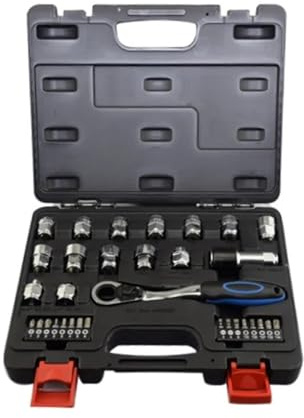 YFDGD Cacciavite Dinamometrico 32 Pezzi Chiave A Cricchetto Ad Anello Set Di Chiavi A S2 Punte For Materiale Bussola Metrica 8-19 Mm Pollici Utensili Manuali For Riparazione Auto Preciso Accurato