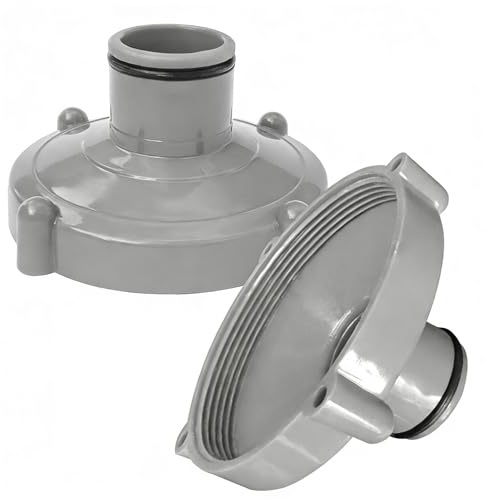 UTEFIF Lot de 2 adaptateurs pour aspirateur de Piscine - pour Tuyau d'aspiration, Nettoyage Rapide de la Piscine - Adaptateur pour Filtre supplémentaire pour piscines de 80 mm à 32 mm - Gris - avec