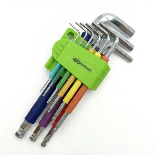 Uni-Fine 9Pcs 1.5-10 mm Allen Key Set, Professional Allen Keys with Ball Head, 9-Piece Hex Key Set for Bicycle