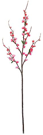 Fictory Rama artificial de flor de melocotón, flor de seda de 95 cm con 5 tenedores, tallos de cerezo sintético rojo rosa para decoración del hogar, boda, fiesta, oficina