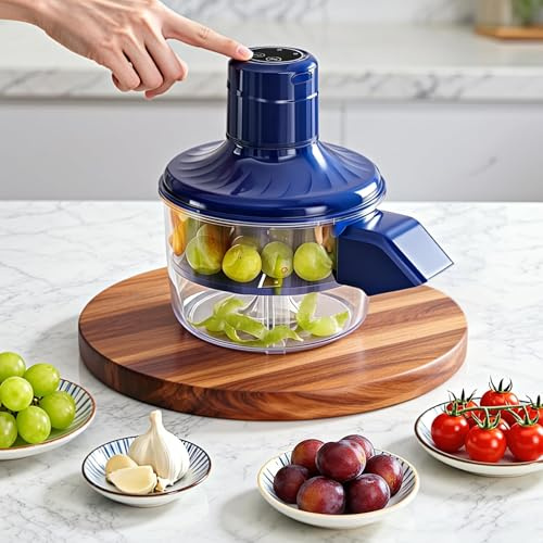 HKELYSNR Electric Garlic Peeler, 50W Motor with Stainless Steel Blade, Rechargeable Cordless Automatic Peeler for Grape,cherr tomato,Fruit & Vegetable - Kitchen Tool (Blue-1PC)