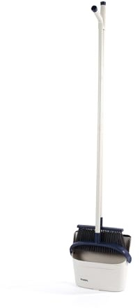 Beldray Deep Clean Kehrschaufel und Besen mit Teleskopstiel | Stiellänge 66 bis 120 cm, Gummilippe, kratzfreie Borsten, zusammensteckbar für aufrechte Aufbewahrung, für mehrere Bodenarten