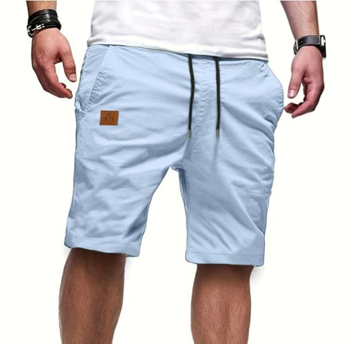 PrimeCrest Pantalones Cortos Hombre Casual Verano Chino Shorts con Bolsillos