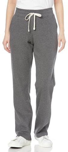 Amazon Essentials Damen Jogginghose Mit Geradem Bein Und Kordelzug Für Damen, Fleece – (In Übergröße Erhältlich), Dunkelgrau Meliert, XL