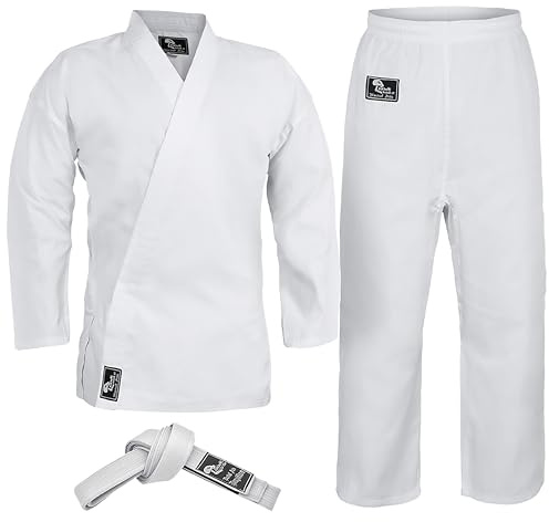 Hawk Sports Karate Uniform, Lightweight Karate Gi with Belt for Kids and Adults, Ideal for Martial Arts Training and Sparring, Durable Training Gear, Size 5 (5'9''/170lbs)