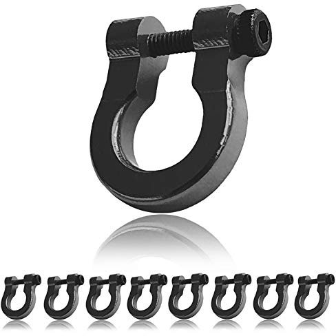 Mini Schäkel aus Metall, Omega-Form, mit Dreh-Verschluss, 8er Set, DIY Arm-Band, nichtrostend, Ideal mit Paracord 350, Farbe: schwarz