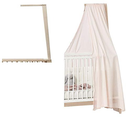 Leander Himmelgestell - Buche für Linea Babybett + Himmel in der Farbe Dusty Rose (OHNE BABYBETT!)