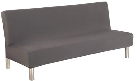 Meicynhoger Sofabezug ohne Armlehnen 3 Sitzer/2 Sitzer, Stretch Sofaüberwurf für Schlafsofa (L,Grau)