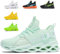 Chaussures de Course Homme Baskets Femme Running Sport Fitness Respirantes Legere Gym Athlétique Sneaker Noir Vert Blanc Rose Jaune Rose Rouge Orange Violet MarronG133 Apple Green 36