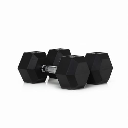 BOOMFIT Coppia di manubri esagonali 1-50 kg | Pesi da palestra in gomma silenziosi per home gym | Manubri professionali per uomo e donna | Ideali per CrossFit e allenamento a casa | Materiale robusto