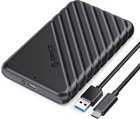Case SSD 2.5, ORICO 6Gbps USB 3.1 Gen 1 Case Hard Disk 2.5 per 7mm e 9,5 mm, SATA I II III, HDD, SSD, Supporto UASP, TRIM, Tool Free Case HDD 2.5 SATA(Nero, 25PW1-C)