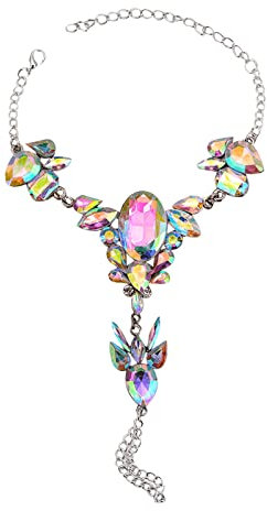 Wellenarmband Bling Strass Barfuß Sandalen Gold Kristall Fußkettchen Fußkettchen Fußkette Strand Füße Schmuck Für Frauen Strand Armband Fußkettchen Magnetische Fußkettchen (Multicolor, One Size)