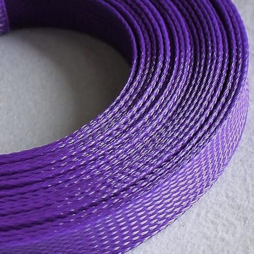 2~25 mm Cable Sleeve PET Braided Expandable Wire Wrap Insulated Nylon High Density Tight Sheath Protector Harness 1 meter-Purple,25mm