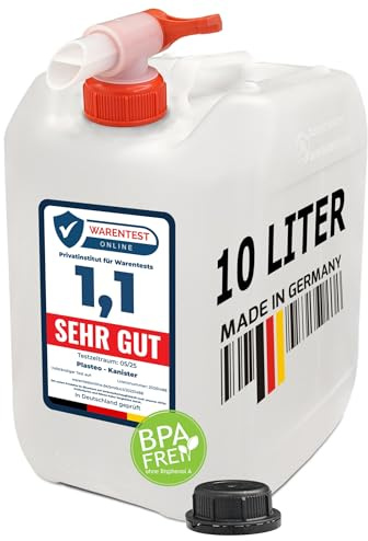 plasteo Wasserkanister 10L mit Hahn - BPA-frei, Lebensmittelecht