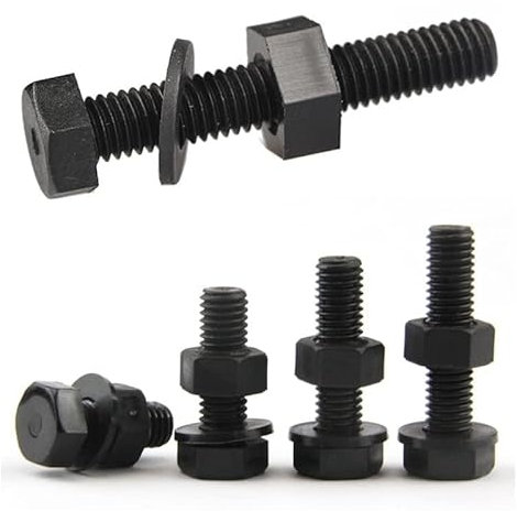 Sechskantschraube, Gewindebolzen, 5/50 Stück M3 M4 M5 M6 M8 M10 M12 schwarze äußere sechseckige Nylonschrauben, Muttern, Dichtungen, isolierte Kunststoffschrauben-Kombinationsset (Farbe: 100 mm_M10 (1