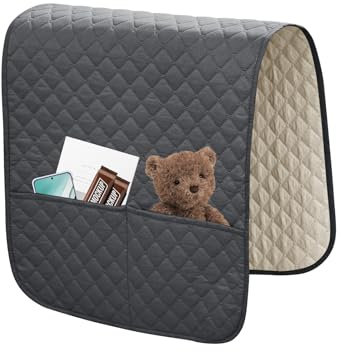 GYHH 2 Piezas Silla Protectores De Brazos Sofá Protector Reposabrazos Sofá Cubre Apoyabrazos Sillones Impermeable Acolchado Apoyabrazos Cubiertas (Dark Grey)