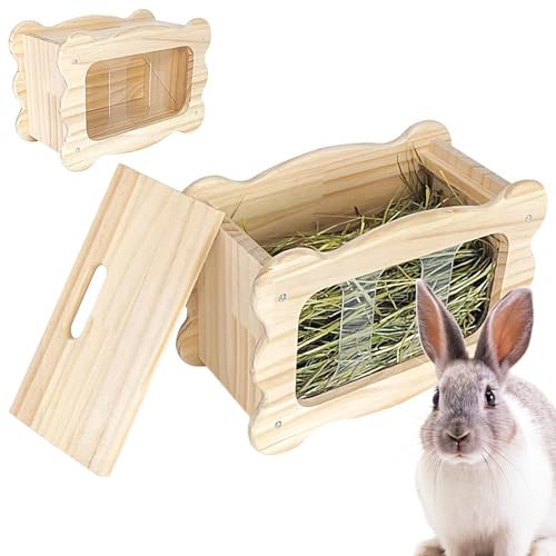 Heuraufe für Kaninchen,Heuraupe für Kaninchen,Kleintiere Heukrippe | Hasengrashalter für Kleintiere, Futterspenderständer, Heukiste, Käfigzubehör Tedious
