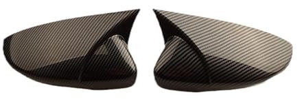 Rückspiegel Abdeckung OX Horn Seite Spiegel Abdeckung Auto Rückspiegel Kappen Für VW Für Jetta MK6 Für Passat B7 Für Scirocco Für Käfer CC EOS Spiegelkappen(Farbe:Carbon Pattern)