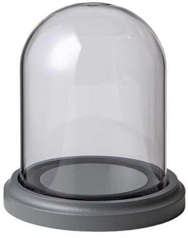 Tabletop Display Case,Clear Glass Dome Cover,1pcs Round Glass Display Dome Cloche, Decorative Tabletop Display Ball Bell Jar With Grey Base For Plants Collectible Figure Candles Medals(15 * 30cm)