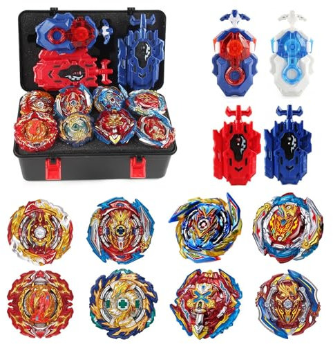 Netoke 8 in 1 Gyros Set, 4D Kampfkreisel Kreisel Battle mit Launcher Gyros, inkl 4 Stück Gyros Launcher Set, AA