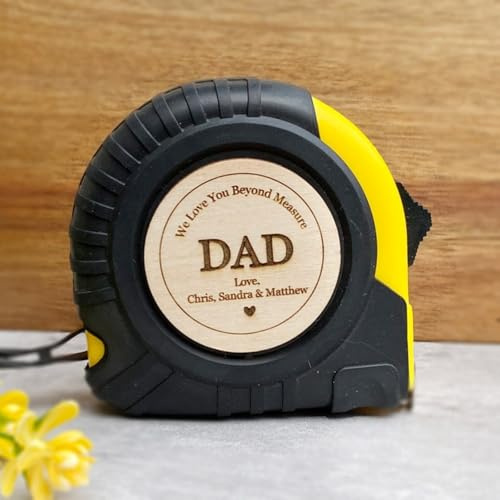 Mètre ruban personnalisé, cadeau pour papa, cadeau pour grand-père, cadeau de grands-parents, cadeau de charpentier, fête des pères, papa, cadeaux, anniversaire, Noël (jaune)