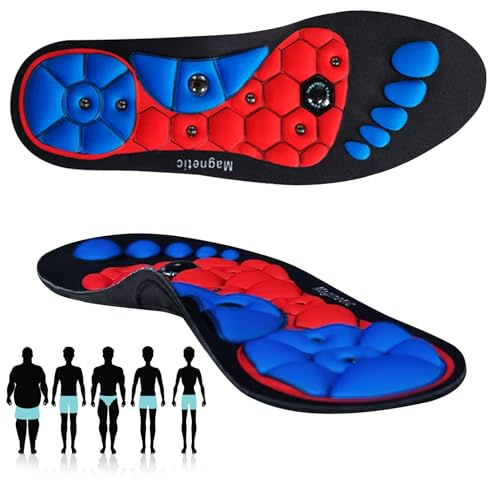 Semelles Magnétiques de Massage, Dwafill Semelle Orthopédique, Soulage la Fatigue, Magnetic Acupressure Insoles, Semelles Magnétiques Réduisent Pression Pied (L)