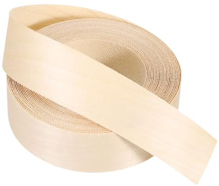 PATIKIL Cinta de acabado de abedul, 1-1/2 pulgadas x 25 ft Cinta de madera con acabado de madera preencolada para acabados de madera contrachapada flexible con adhesivo termofusible