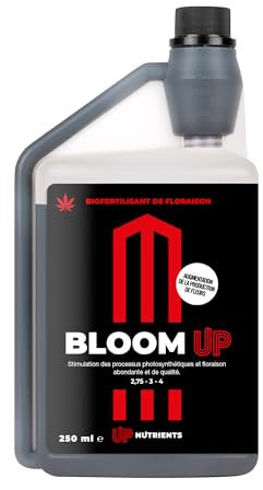 UP NUTRIENTS Bio Stimulant de Floraison BLOOM UP 250 ml - Engrais Récoltes, Fleurs et Têtes - NPK 2,75-3-4 - Stimulation de la Photosynthèse - Fleurs Abondantes et de Qualité