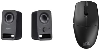 Logitech Z150 PC-högtalare, stereoljud, & CORSAIR M55 WIRELESS Lätt FPS Gamingmus