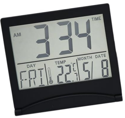 Sharplace Digitale Badezimmeruhr mit Hygrometer und Thermometer, Dusche-Timer-Wecker mit Alarm und großer LCD-Anzeige, Digital Alarm Clock Household Thermometer für Home Kitchen Badezimmer, Schwarz