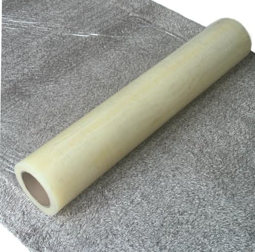 Carpet Protector – Self Adhesive 60 Micron Film – 610mm x 100m – Heavy Duty Clear Carpet Protection – Waterproof, Easy to Apply, Reverse Wound, No Residue – For Home or Trade