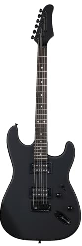 Bonnlo 39 Electric Guitar with H-H Pickups, Gig Bag, Strap, Tremolo Arm, Capo, Accessories for Beginners, Matte Black Guitar Electric