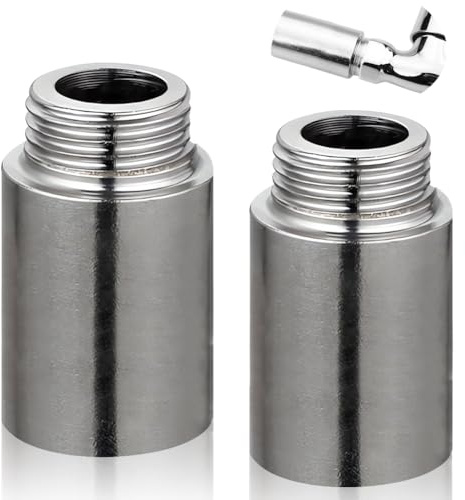Lot de 2 rallonges de robinet en acier inoxydable 3/4 x 70 mm, 3/4 IG x 3/4 AG DN20, rallonge de robinet, rallonge de raccordement pour installation de chauffage et d'eau potable