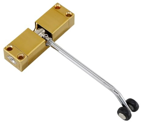 perfk Cierrapuertas de resorte con tensión ajustable para el hogar, para convertir puertas con bisagras en puertas de cierre automático, cierrapuertas, Oro