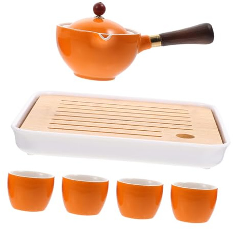 OUNONA Teiera in Ceramica 360° Lato per tè, Set per Preparazione del tè Cinese, Design Creativo e Pratico