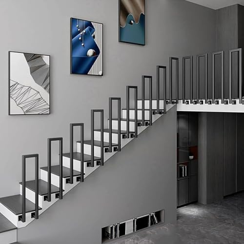 UShaped Stair Railing Kit Wall Mounted Metal Banister for Indoor/Outdoor Steps 1.1ft Hand Rail for Garden Loft and Transitional Spaces