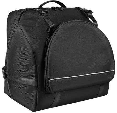 Akkordeon Tragerucksack 48/60/72 Bass mit Schultergurt | Oxford Gewebe in Schwarz, Große Tasche mit Verstärkter Schnalle und Glattem Reißverschluss