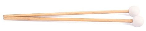 TEMPNAP 1 Paar Percussion Drumsticks Weiße Kopf Glockenspiel Schlägel mit Holzgriff für Musikinstrumente und Kinderpercussion