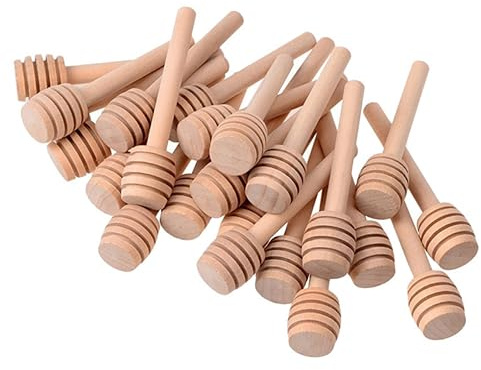 GLEAVI 30 pièces Mini Cuillères à Miel Bâtons de Miel pour Agitation Écologique Accessoires Sirop et Substances Viscoses