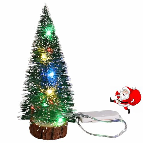 Mini Arbre de Noël avec Lumières LED,Sapin de Noel Miniature,LED Arbre de Noël,Petit Arbre avec Lumières,Cadeaux Décoration Christmas,10cm