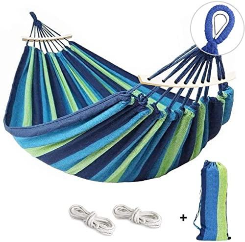 Amaca in tela con barre di distribuzione, capacità 250 kg, perfetta per campeggio, cortile, relax, giardino, comodo letto da appendere all'aperto