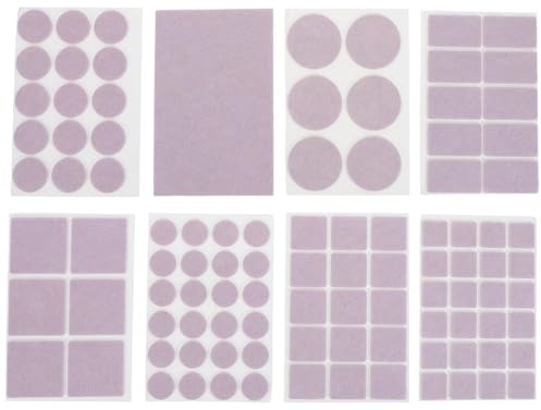 Tofficu Feltrini Adesivi per Gambe Sedie e Tavoli 8 Pezzi Grigio in Feltro Resistente e Silenzioso Protezioni per Pavimenti in Legno Duro e Laminato per Casa Ufficio