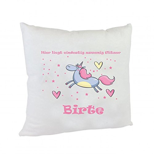Kinderlampenland Kissen Einhorn mit Namen personalisiertes Valentinsgeschenk, Namenkissen, Kuschelkissen, Geschenk, Geburtstag, lustig, Unicorn, Kopfkissen