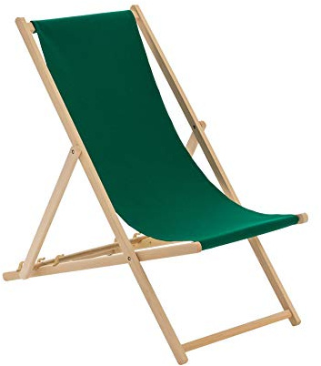 Harbour Housewares Folding Wooden Deck Chair - Green
