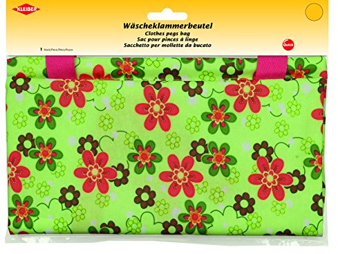 Kleiber – Bolsa para Pinzas de la Ropa plástico, Tela, Rosa, 27,5 x 29 x 1 cm