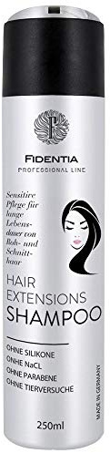 Fidentia Hair Extensions Shampoo | Sensitive ohne Silikone | Für Echthaar Tressen & Haarverlängerung (250 ml)
