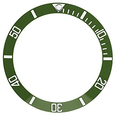 Sonew Cerámica Reloj Bisel Insertar números marcadores Reloj de Pulsera reemplazo del Lazo clásico Anillo Pulsera(Green)
