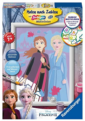 Ravensburger CreArt 28485 - Schwesternliebe - Malen nach Zahlen Disney Frozen für Kinder ab 7 Jahre