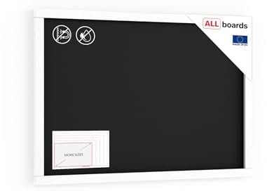 ALLboards Kreidetafel mit Weißem Holzrahmen 60x40cm, Schreibtafel, Kreide